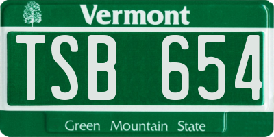 VT license plate TSB654