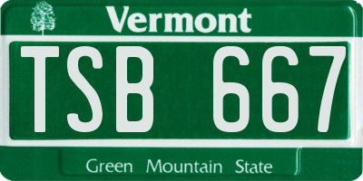 VT license plate TSB667