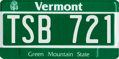 VT license plate TSB721