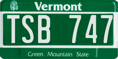 VT license plate TSB747