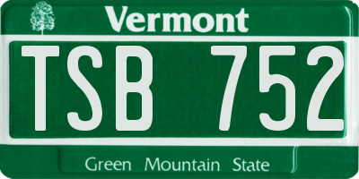 VT license plate TSB752