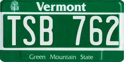 VT license plate TSB762