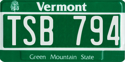 VT license plate TSB794