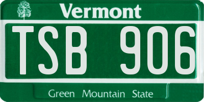 VT license plate TSB906