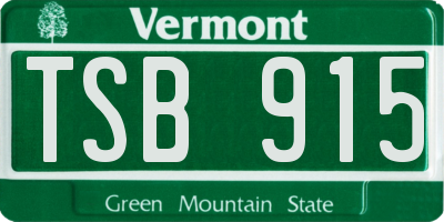 VT license plate TSB915