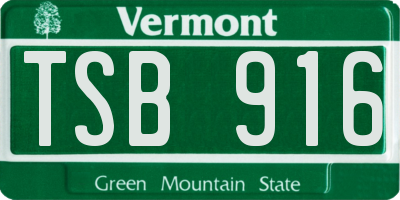 VT license plate TSB916