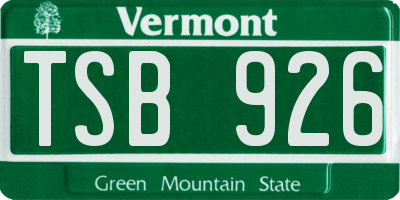 VT license plate TSB926