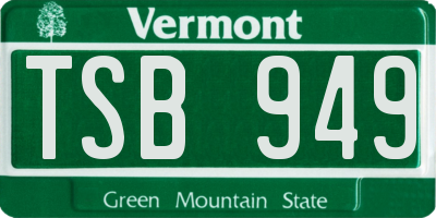 VT license plate TSB949