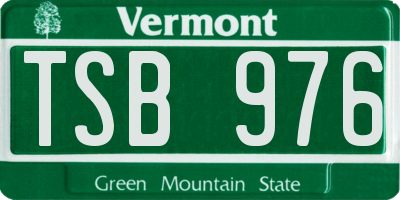 VT license plate TSB976