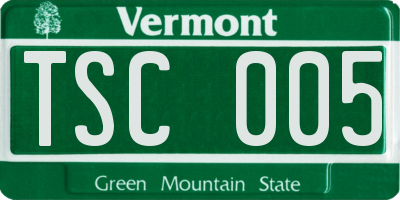 VT license plate TSC005