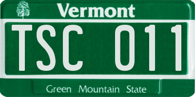 VT license plate TSC011