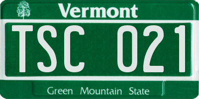 VT license plate TSC021