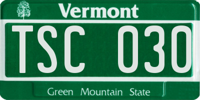 VT license plate TSC030