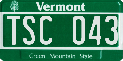 VT license plate TSC043