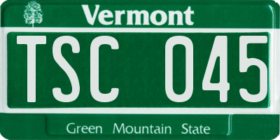 VT license plate TSC045