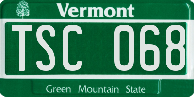 VT license plate TSC068