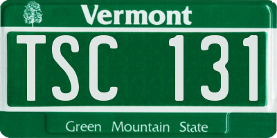 VT license plate TSC131
