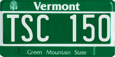 VT license plate TSC150