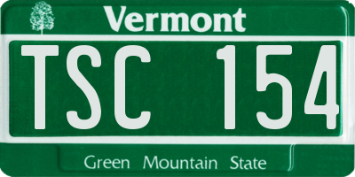 VT license plate TSC154