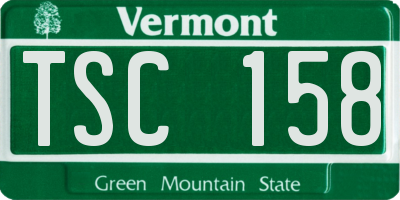 VT license plate TSC158
