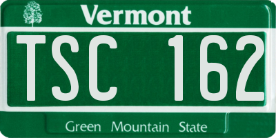 VT license plate TSC162