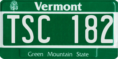 VT license plate TSC182