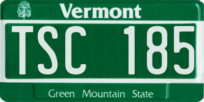 VT license plate TSC185