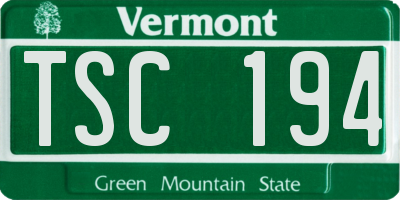 VT license plate TSC194