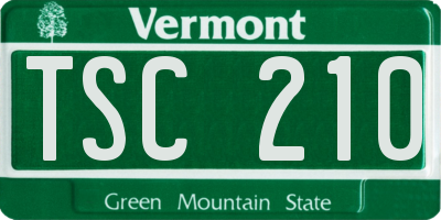 VT license plate TSC210