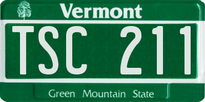 VT license plate TSC211