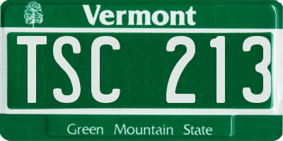 VT license plate TSC213