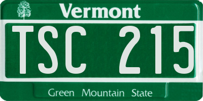 VT license plate TSC215