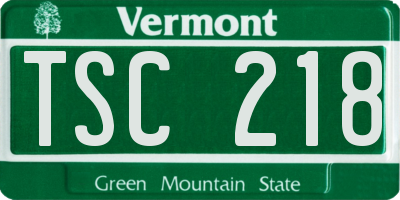 VT license plate TSC218