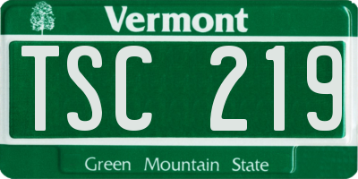 VT license plate TSC219