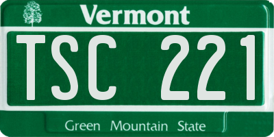 VT license plate TSC221
