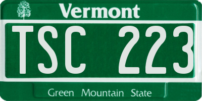 VT license plate TSC223