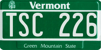VT license plate TSC226