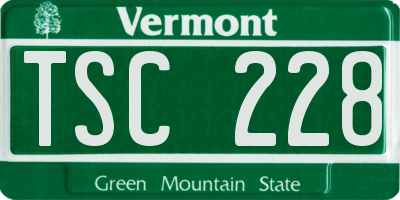 VT license plate TSC228