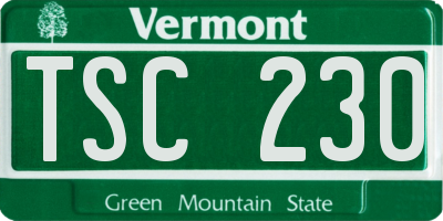 VT license plate TSC230