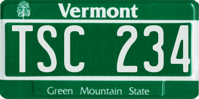 VT license plate TSC234