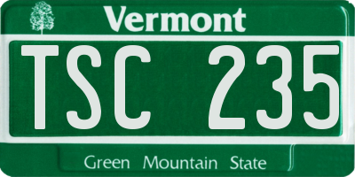 VT license plate TSC235