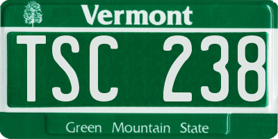 VT license plate TSC238