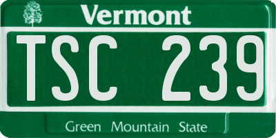 VT license plate TSC239