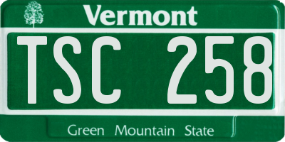 VT license plate TSC258