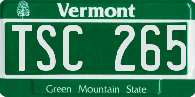 VT license plate TSC265