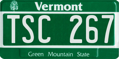 VT license plate TSC267