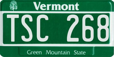 VT license plate TSC268