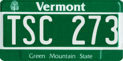 VT license plate TSC273
