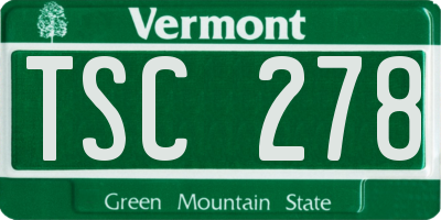 VT license plate TSC278