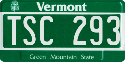 VT license plate TSC293